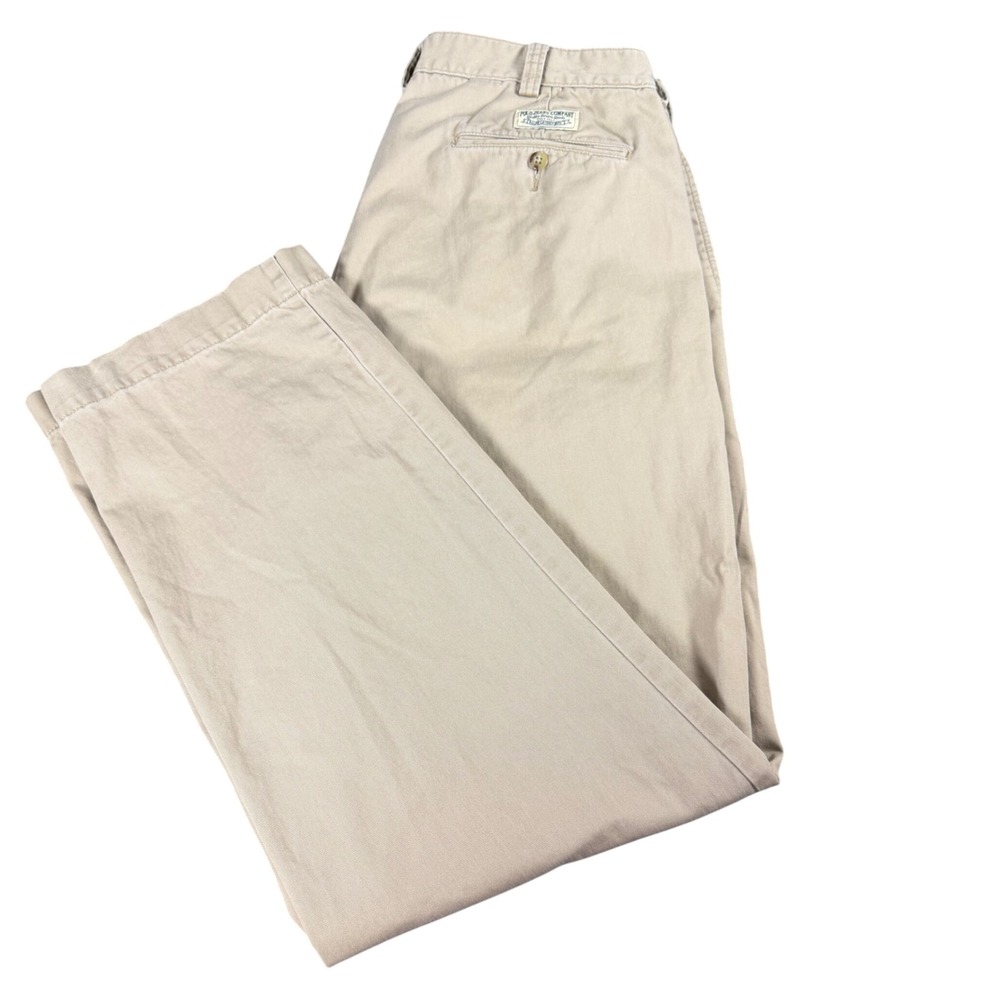 Polo Jeans Co Ralph Lauren Mens 36x32 Khaki Chino Pants Tan Cotton Straight Leg